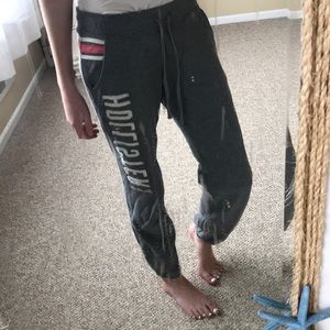 Hollister logo grey sweatpants